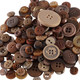 Mixed Brown Buttons in Various Sizes - 100g Bag